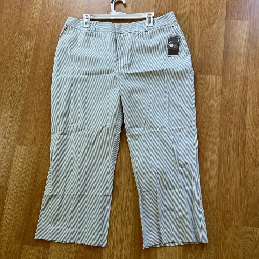 Merona Cotton Stretch Pants Womens Size 16 Cropped Coastal Preppy Work‎ Summer
